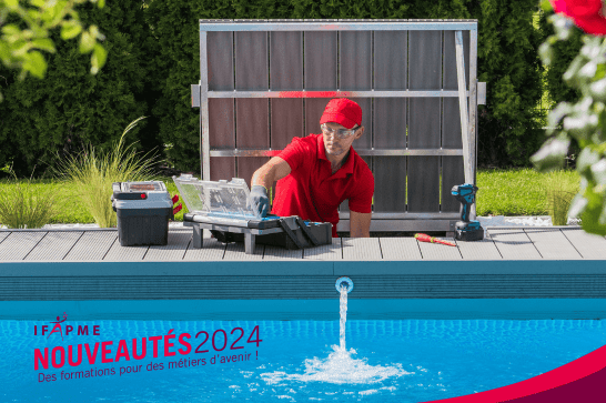 Visuel présentant la nouvelle formation pour adultes Pisciniste