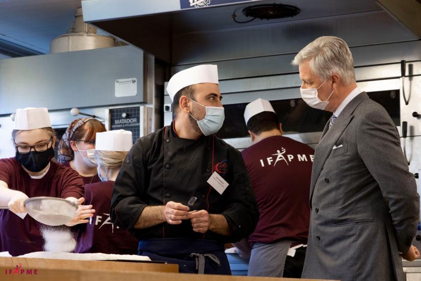 Actu - Marathon de la cuisine - Visite royale - Roi et formateur en boulangerie