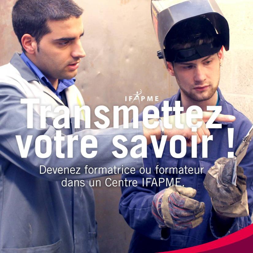 Visuel consacré au recrutement de formateur avec le slogan "Transmettez votre savoir!"